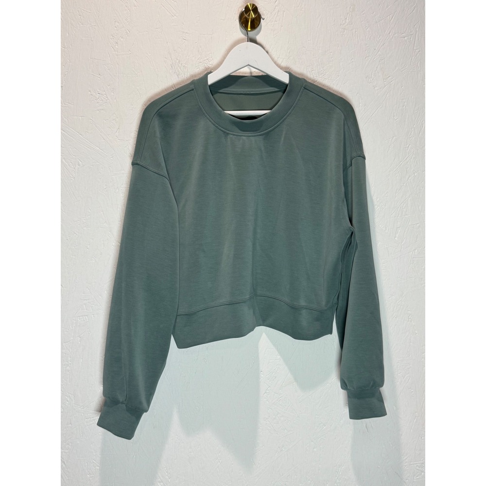 Lululemon Softstreme Perfectly Oversized Cropped Crew Green Size 6 LW3EZLS